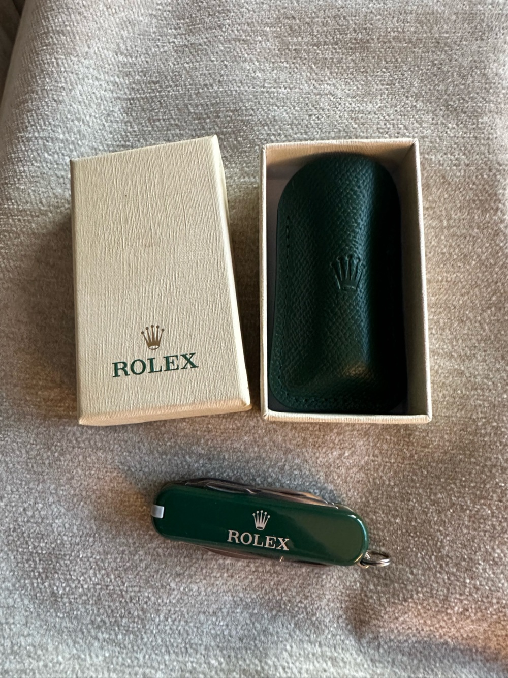 Rolex Dark Green Leather Travel Pouch with Embossed Crown
